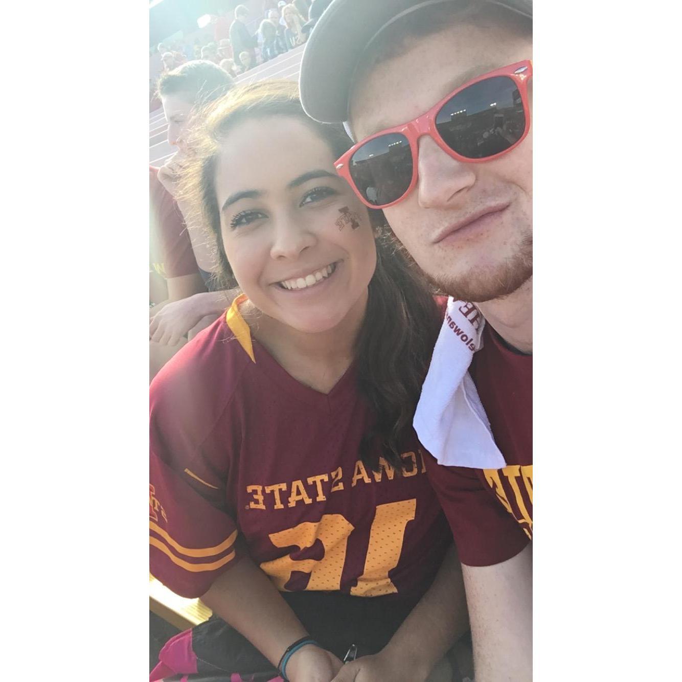 One of the first football games we attended together- before we started dating!