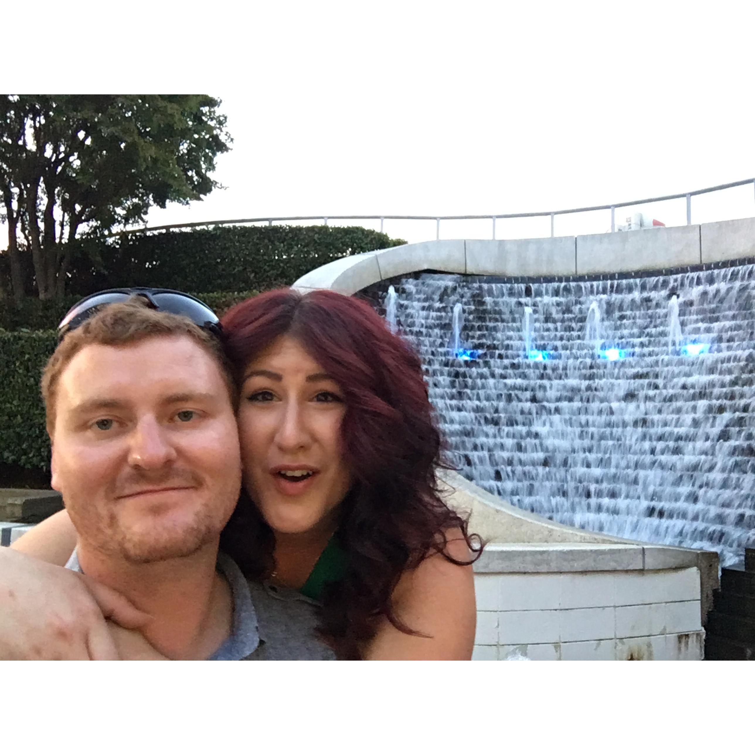Found a fountain, posed like cuties!