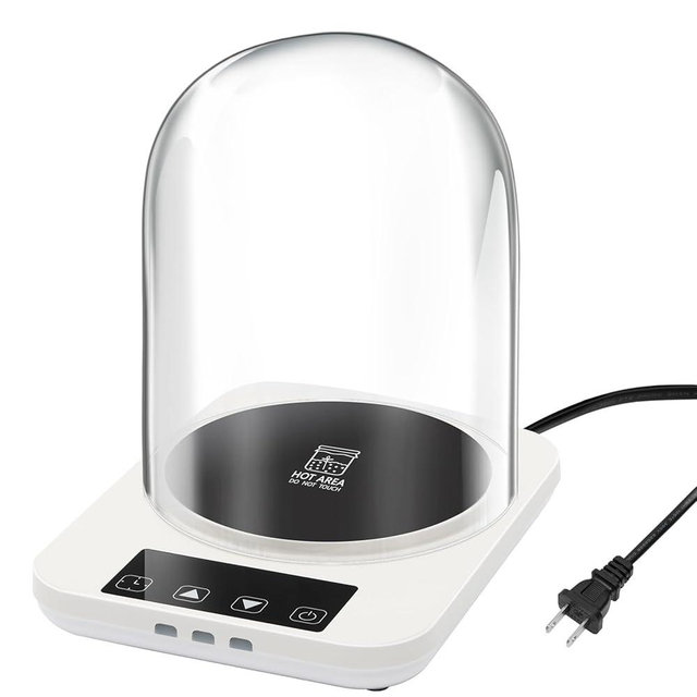 Sourdough Starter Warmer with Glass Dome, Precise 1°F Thermostat Control (70-100°F), Sourdough Warmer and Dome for Home Baking,12h Timer Auto Warming On/Off Sourdough Warming Mat