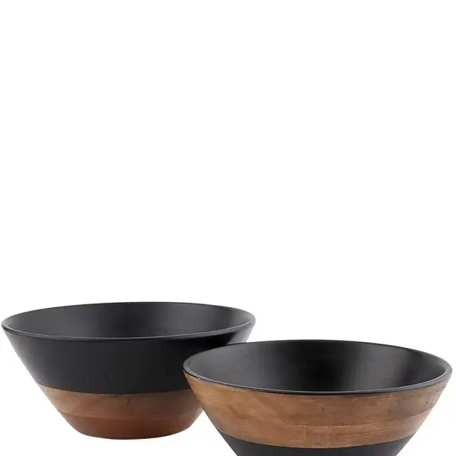 Mud PieMercatile Black Two-tone Nested Bowl Set
