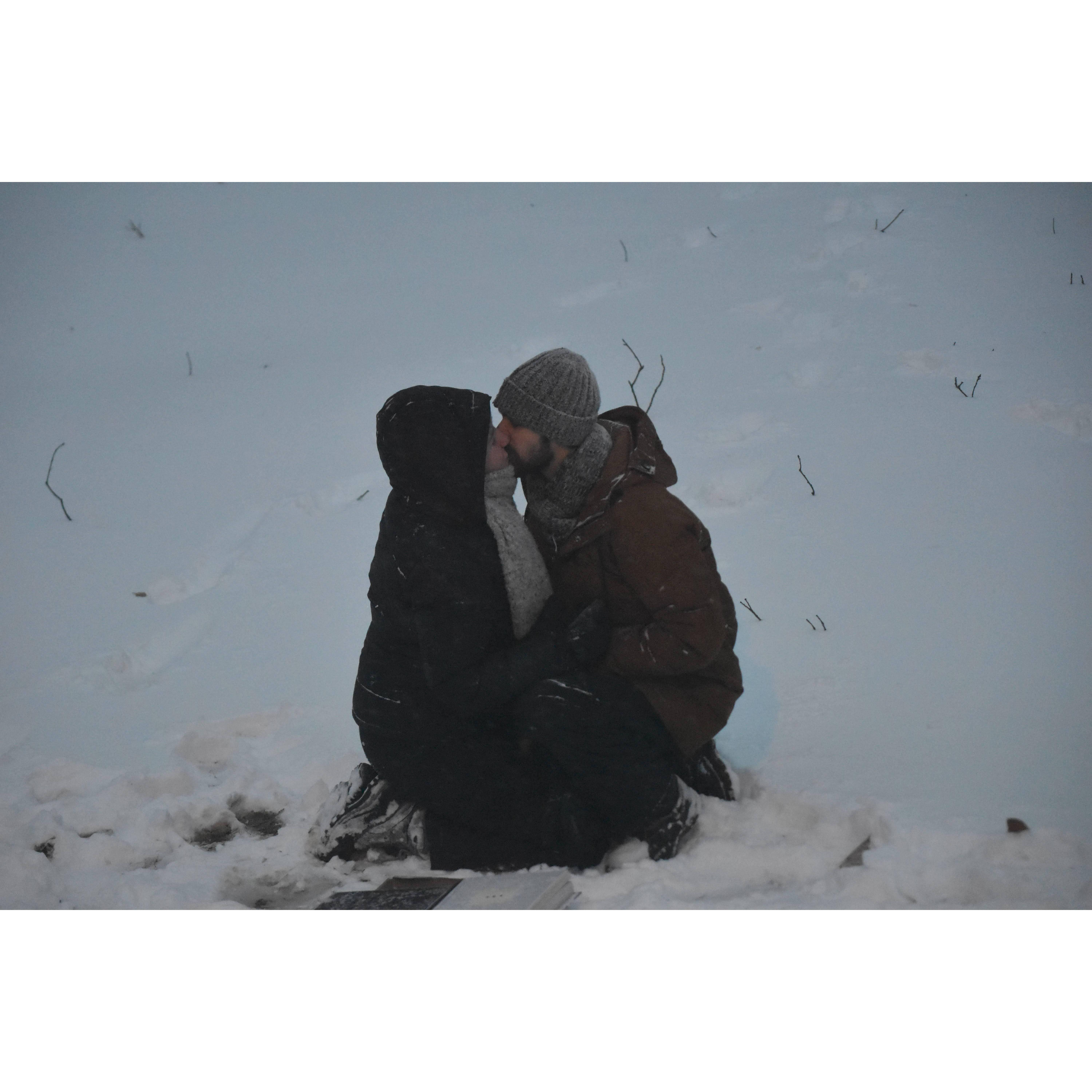 Engagement in December 2022, first kiss as an engaged couple