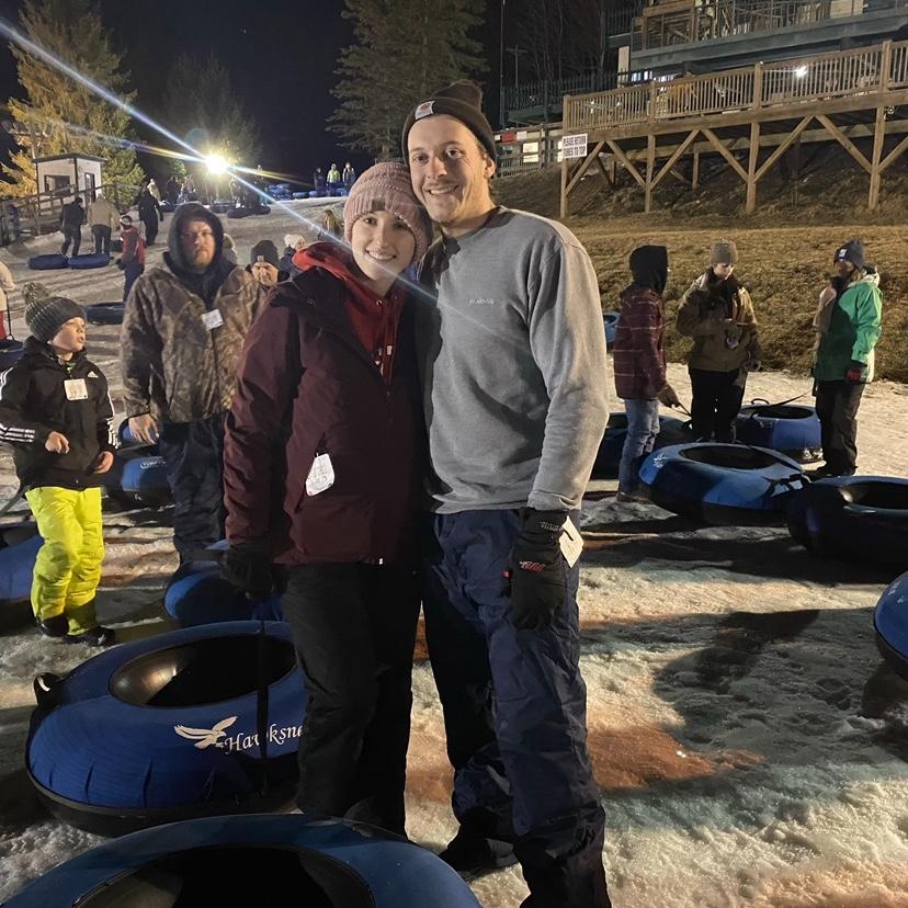 Snow tubing with Will’s sister in Boone, Alissa got very dizzy!