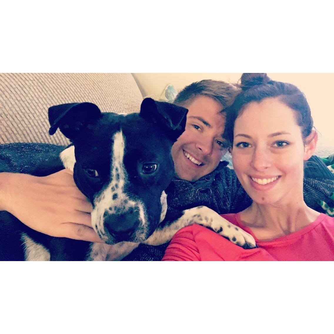 Spending time with Chelly's dog Winni.