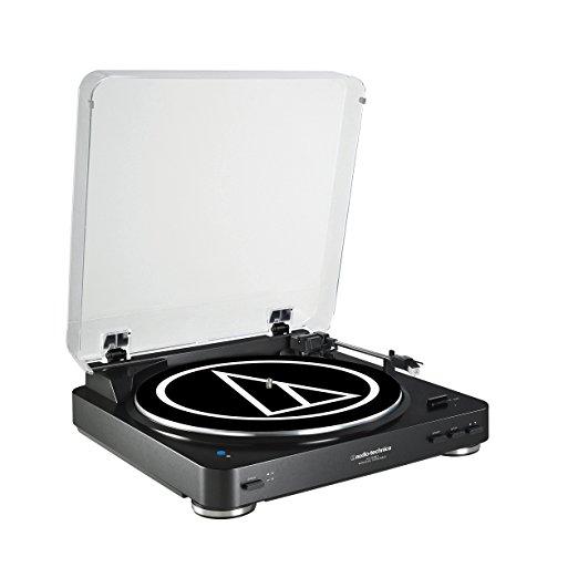 Audio Technica AT-LP60BK-BT Fully Automatic Bluetooth Wireless Belt-Drive Stereo Turntable, Black