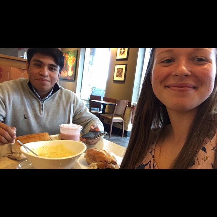 Our first date! 
Panera Bread in Amsterdam, NY.