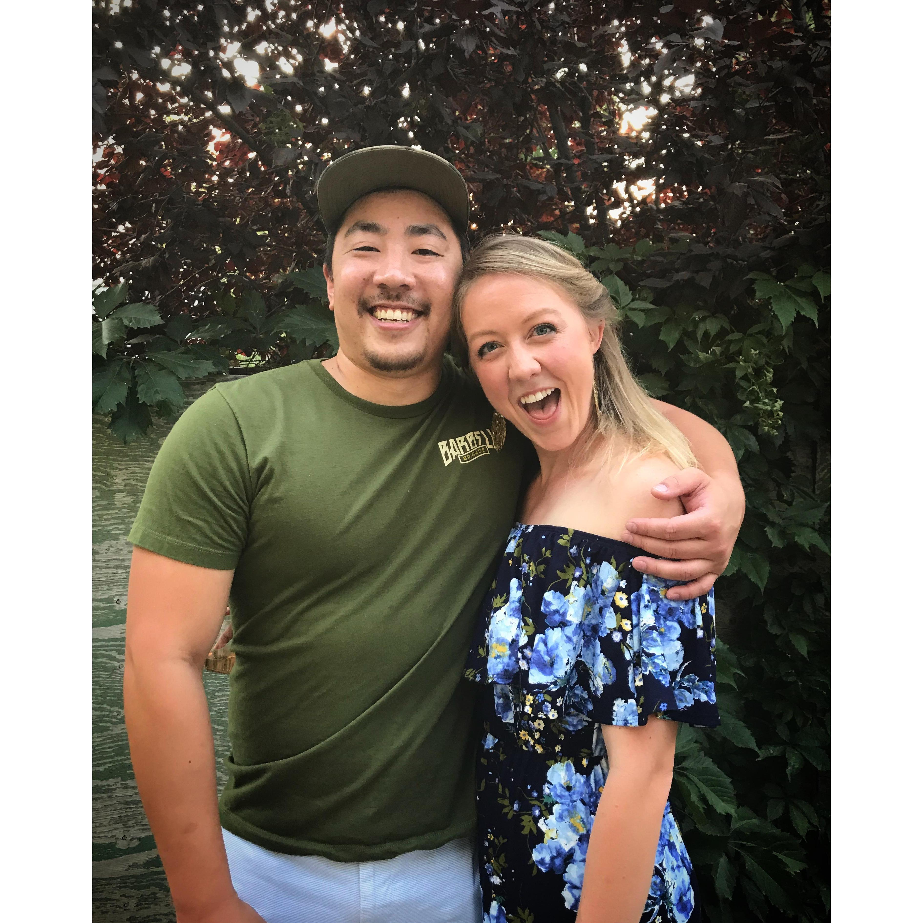 this is from our engagement party, august 2018