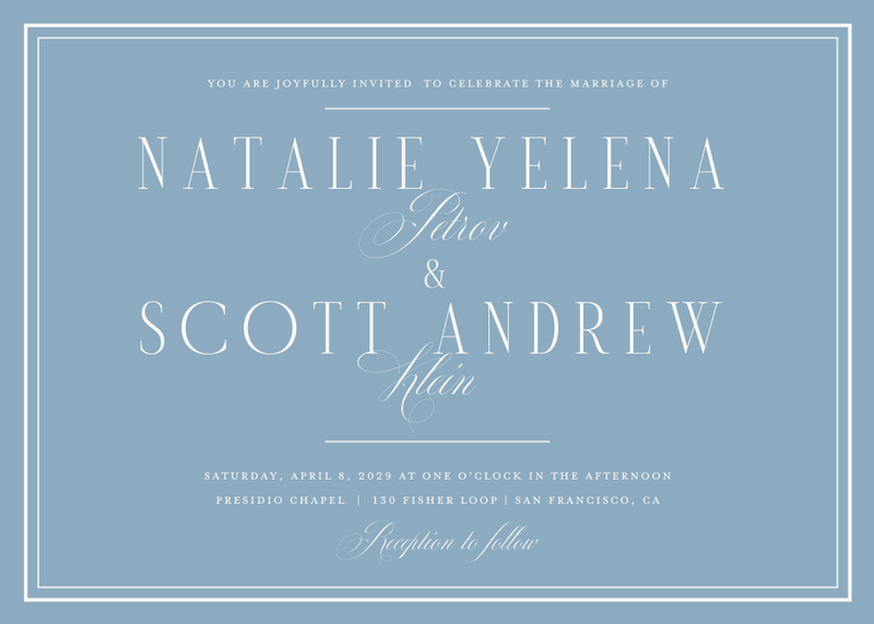 Agate Landscape | Dusty Blue | Zola Wedding Invitations