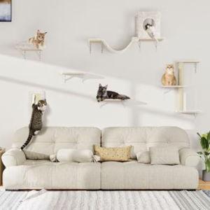 KAMABOKO 6 Pieces Hammock Wall-Mounted Shelves Climber Set Cat Tree with Bed