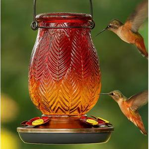 Glass Hanging Hummingbird feeder