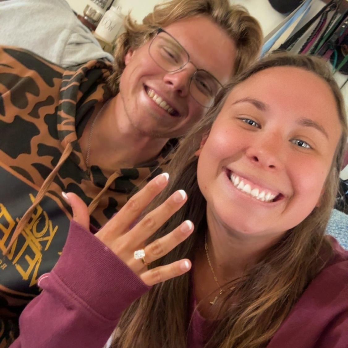 Our perfect engagement watching college football!!