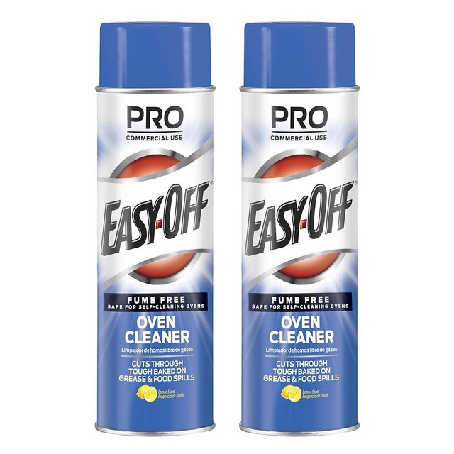 Easy Off Pro Fume Free Oven Cleaner, Destroys Tough Burnt on Food and Grease, Lemon Scent, 24 oz., 2 Count