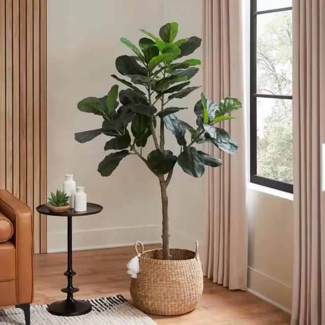 Faux 5’ potted fiddle leaf fig plant