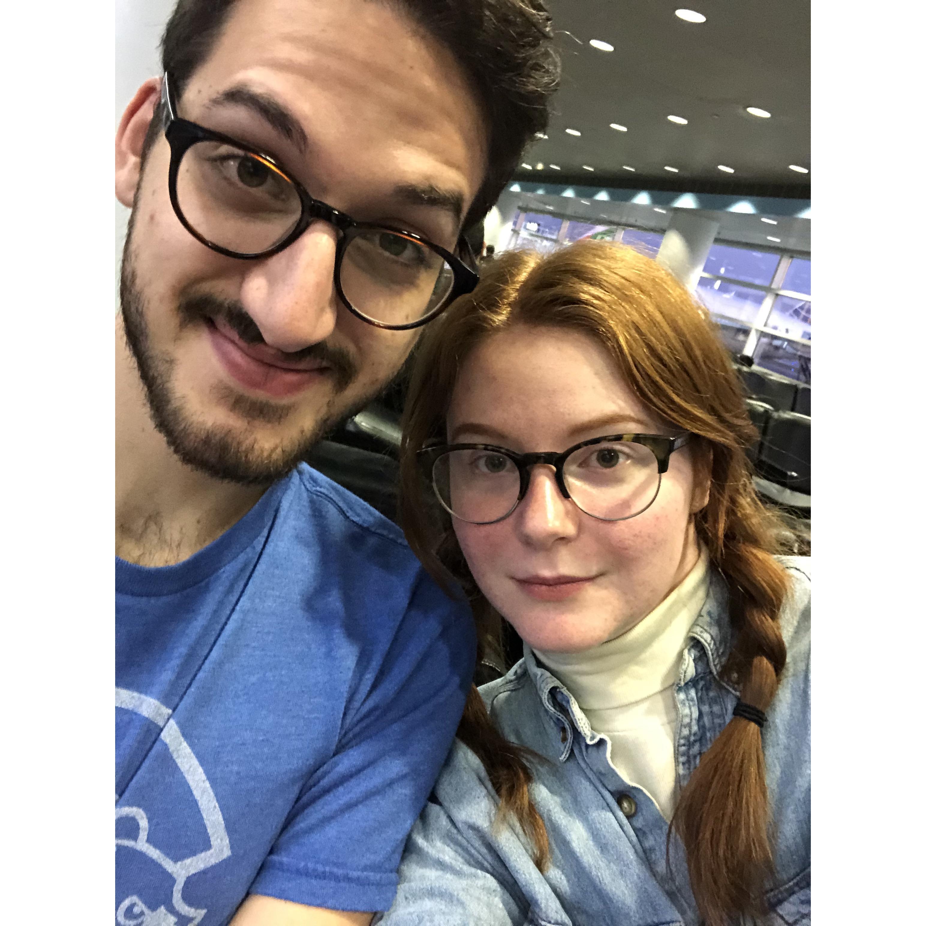 November 2019. Waiting at O'Hare for our flight to New Zealand.