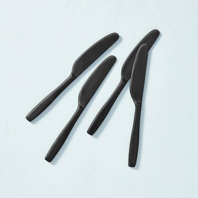 4pc Matte Finish Mini Spreader Knife Set Black - Hearth & Hand™ with Magnolia