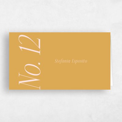 Harvest Gold, Orange Wedding Place Card - Mycenae