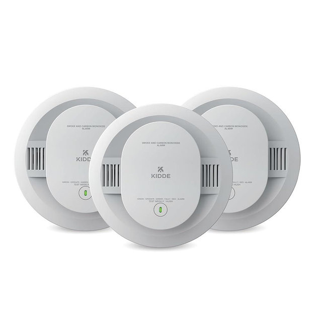 Kidde Smoke and Carbon Monoxide Detector, AA BatteryPowered with LED StatusLights, 85 dB Alarm, 5 inches, 3-Pack