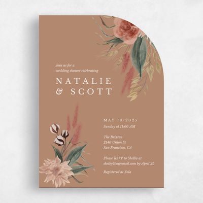 Brown Half arch Wedding Wedding Shower Invitation - Monahan Classic