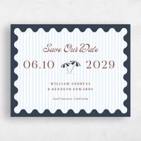 Blue Wedding Save the Date - Marquesas Landscape