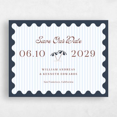 Blue Destination Wedding Save the Date - Marquesas Landscape