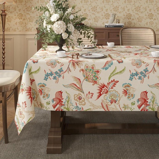 HOMOHEINI Square Table Cloth,100% Waterproof Tablecloth Oil Proof Spill Proof Vinyl Table Cloth, Wipe Clean Plastic Table Cover for Dining, Camping, Indoor and Outdoor 54" x 54",Songbird