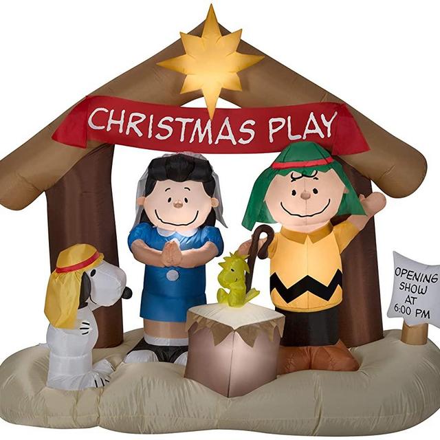 Gemmy Inflatables Peanuts Nativity Scene