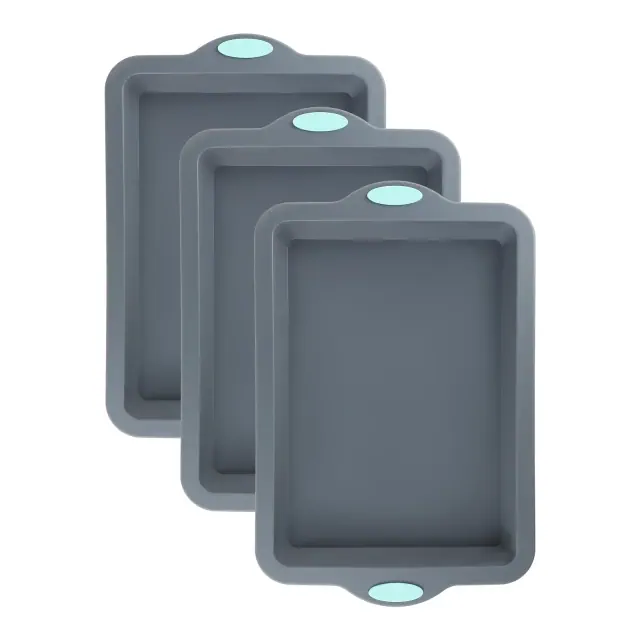 REGALWOVEN Silicone Heat Resistant Sheet Pan 3 Packs Gray 15.0*9.9*1.5in