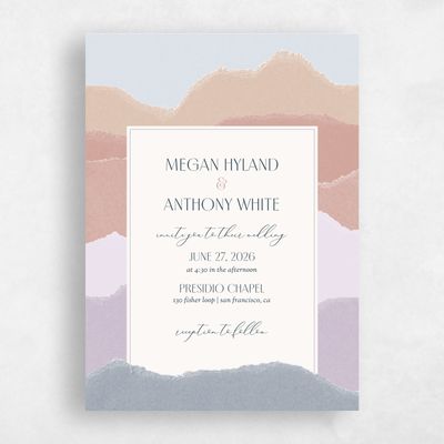 Lavender, Purple Wedding Invitation - Lysander Portrait