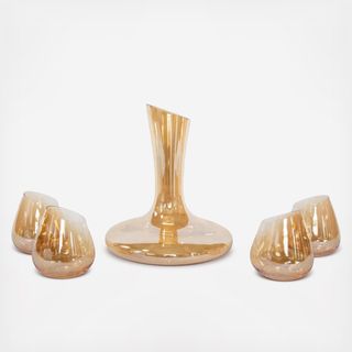 Slant 5-Piece Wine Decanter & Glass Set