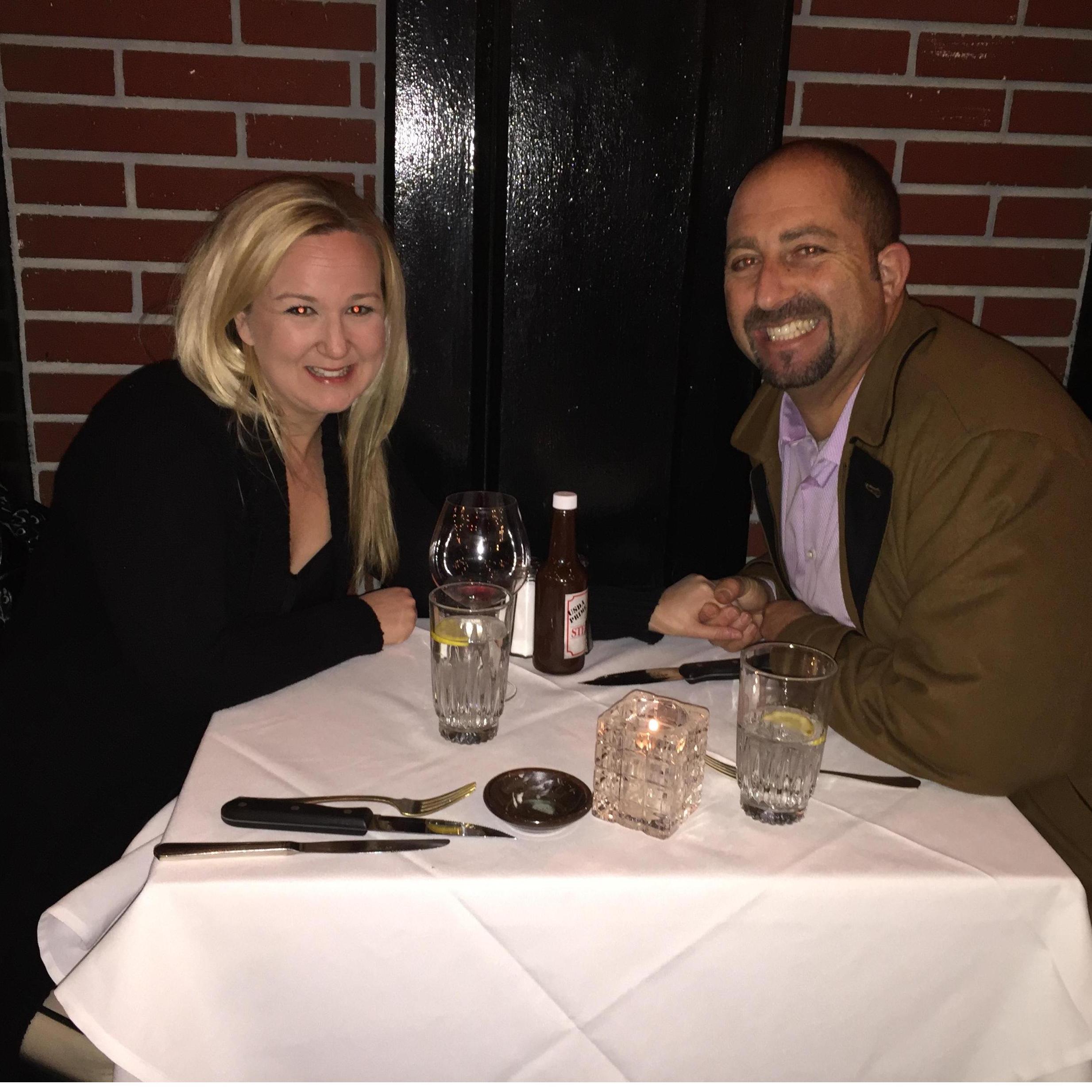 Jenny's & Geoff's celebration of their first anniversary at 555 Steakhouse!