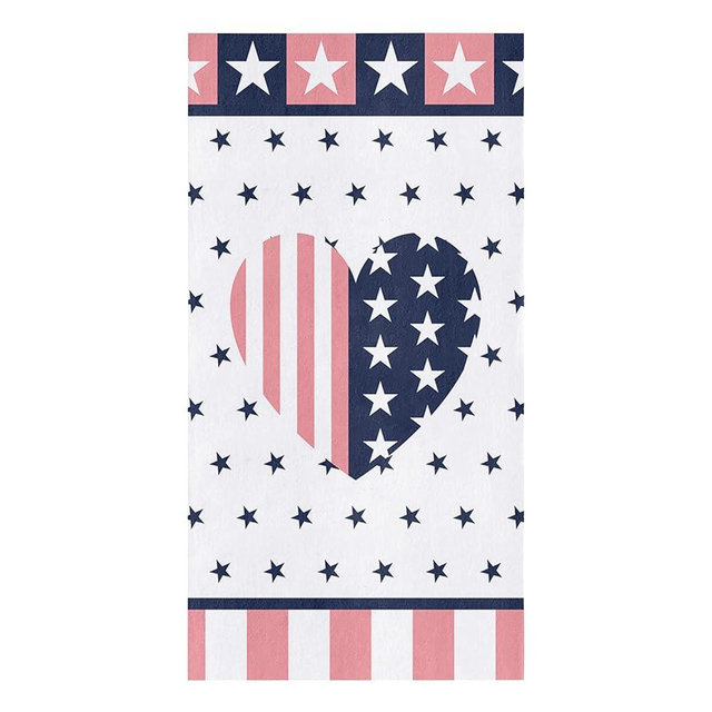 4th of July Kitchen Towels Set American Flag Heart Decorative Hand Towel Star Pink Stripes Blue Heart Shape Independence Day Dish Towel Dishcloths 1 Pack July 4th Dish Cloths for Home Cooking Baking