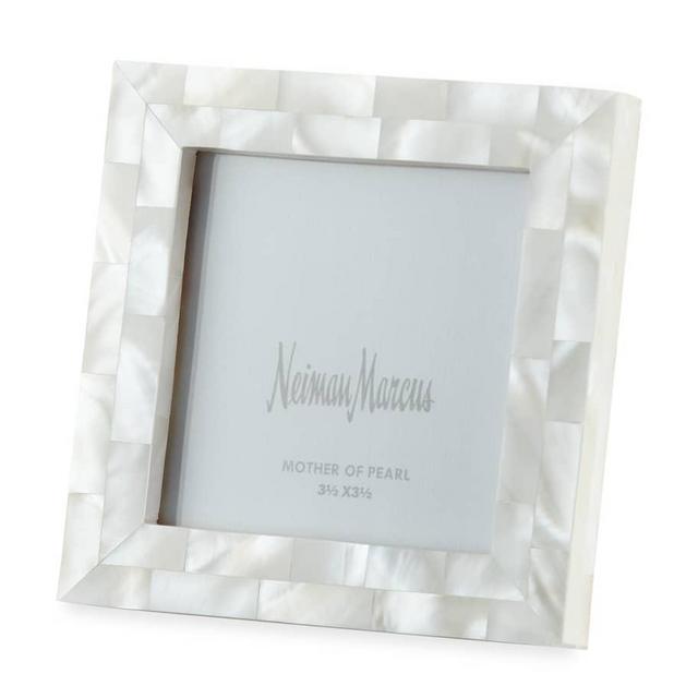 The Jws Collections Mother-of-Pearl Picture Frame, White, 3.5" x 3.5"