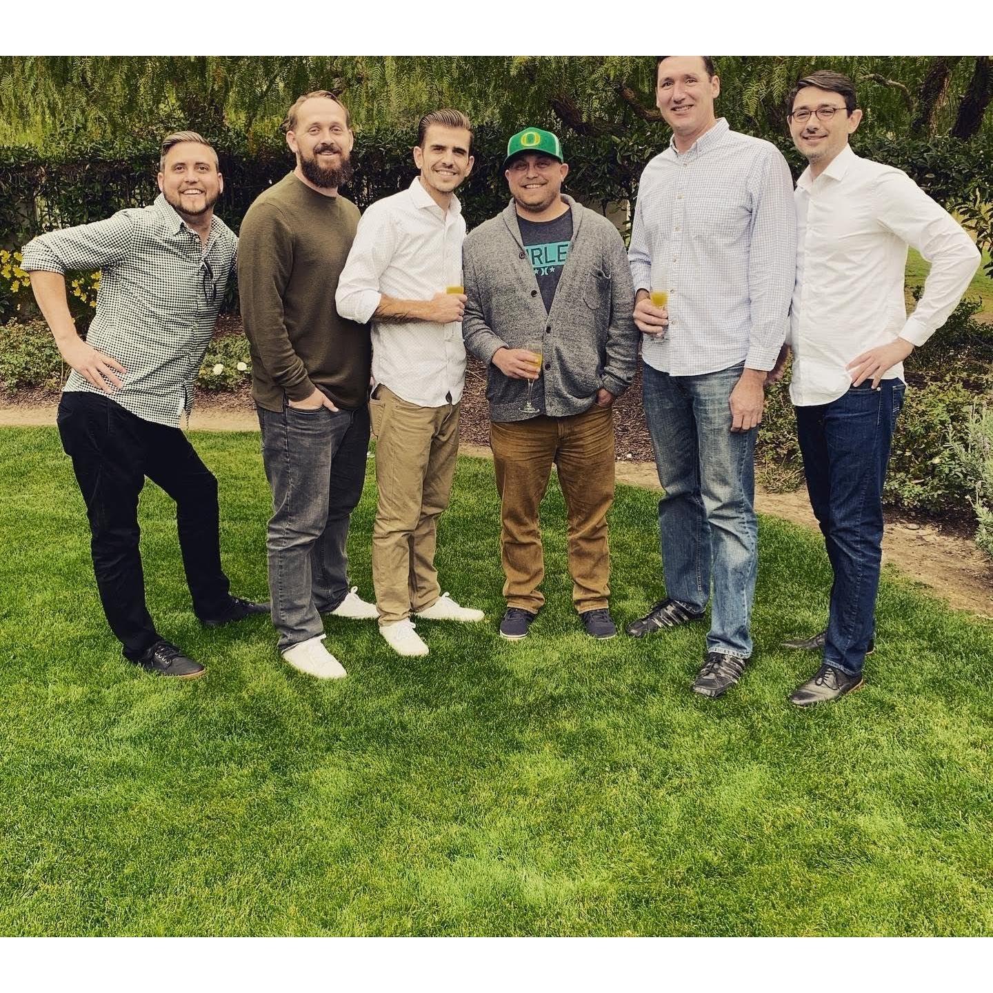 Bestman Timothy with the groomsmen. Andrew, Nate, Paul, and Travis. Grant we missed you in this photo.