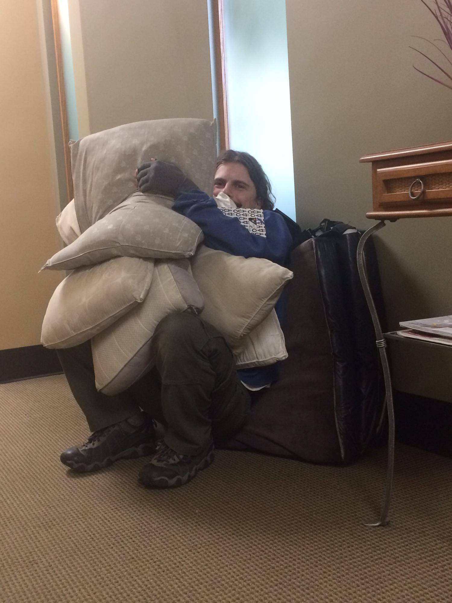 Law took Mad to counseling appointments for years, bringing all her pillows and pad to lay on when she couldn’t sit for an hour due to pain.