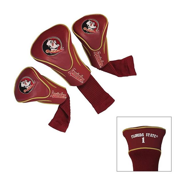 Team Golf NCAA Contour Golf Club Headcovers (3 Count), Numbered 1, 3, & X, Fits Oversized Drivers, Utility, Rescue & Fairway Clubs, Velour Lined for Extra Club Protection
