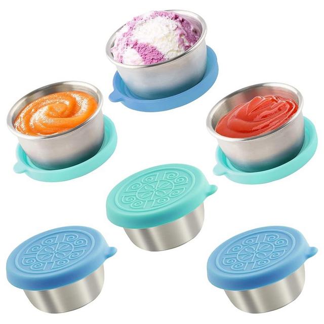 6x1.6 Oz Salad Dressing Containers With Lids, Small Leakproof Reusable Stainless Steel Salad Dressing Container To Go For Lunch Boxes,Sauce containers, Picnics,Travel Meal Prep And Kitchen Storage.