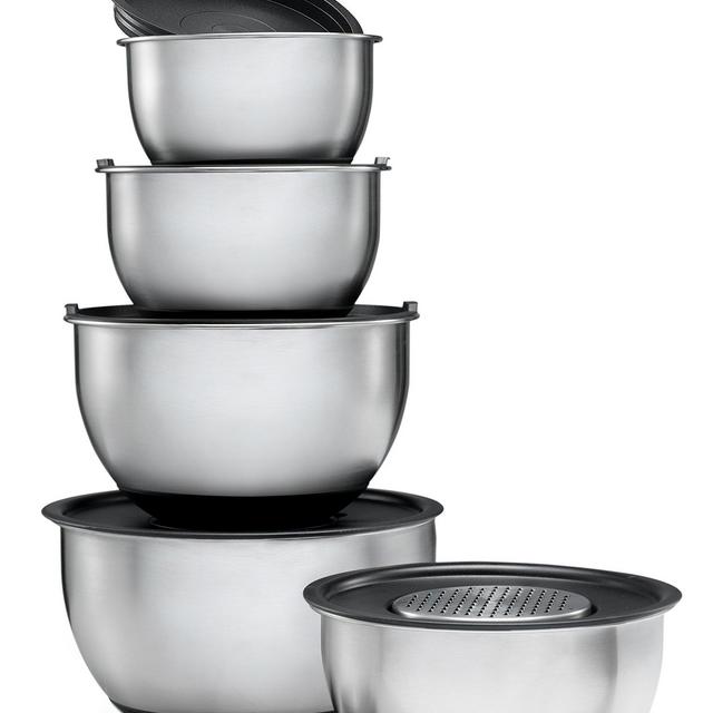 Sagler Stainless Steel Mixing Bowls Set of 5, with Lids and 3 kind of graters