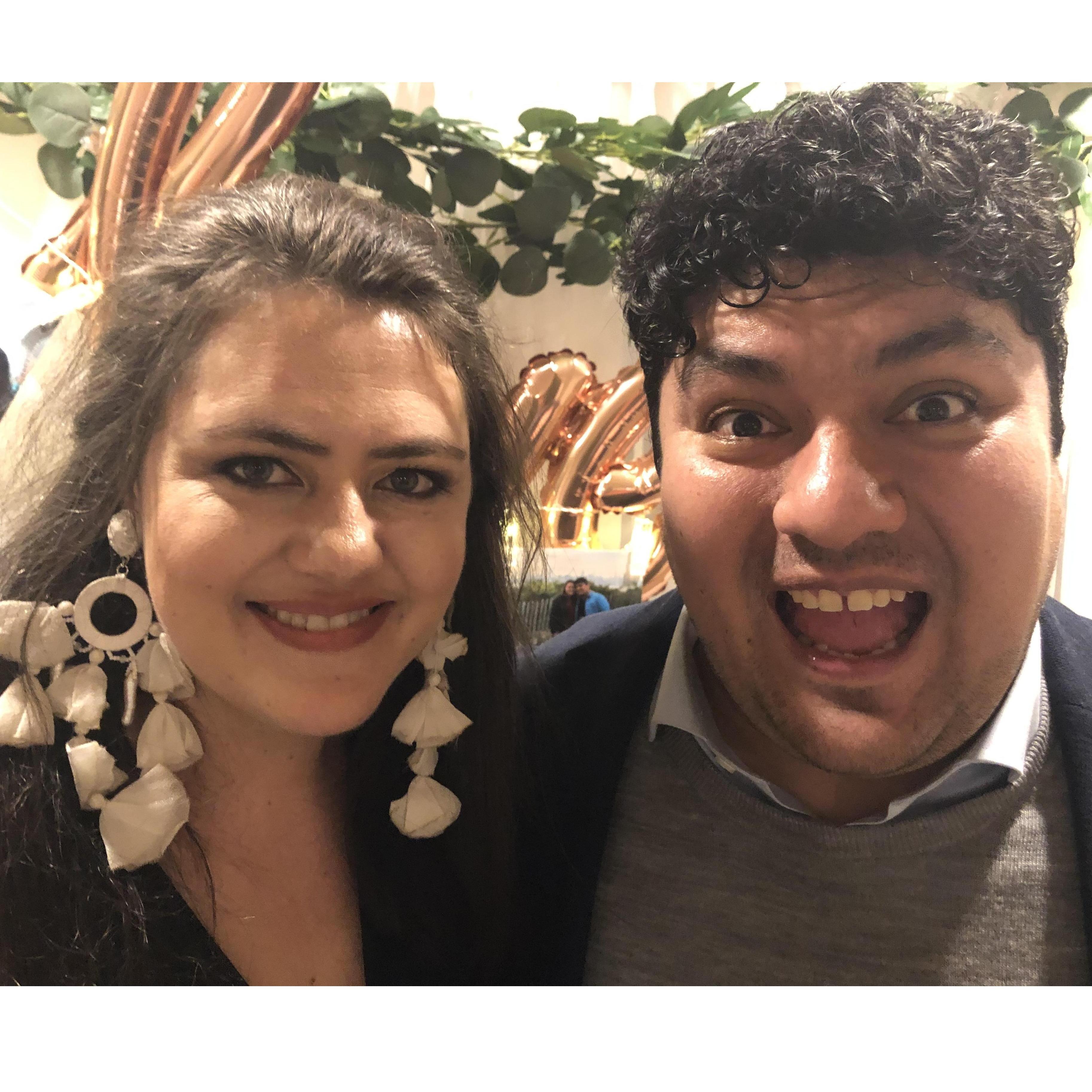 At our engagement party!