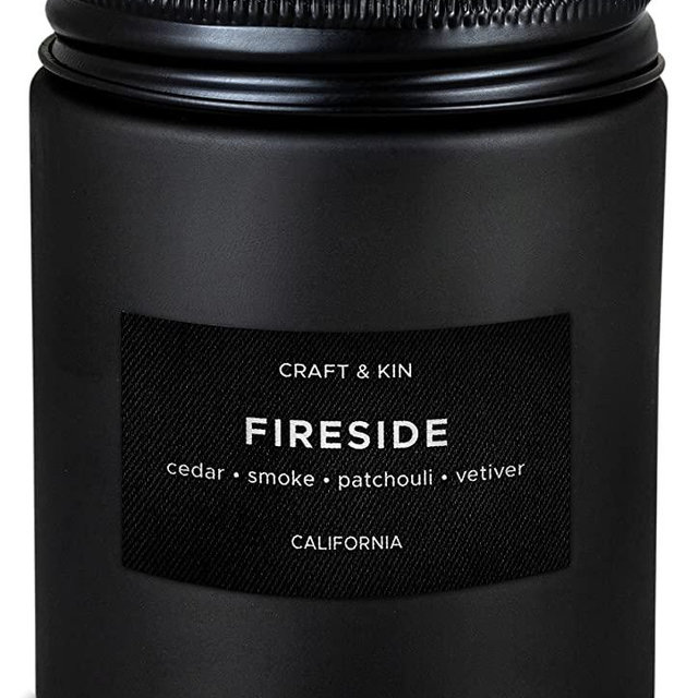 Scented Candles for Men | Smokey Fireside Scented Candle | Soy Candles for Home Scented | Aromatherapy Candle Men Candles | Candle for Men Candles | Long Lasting Candles Masculine Candle in Black Jar