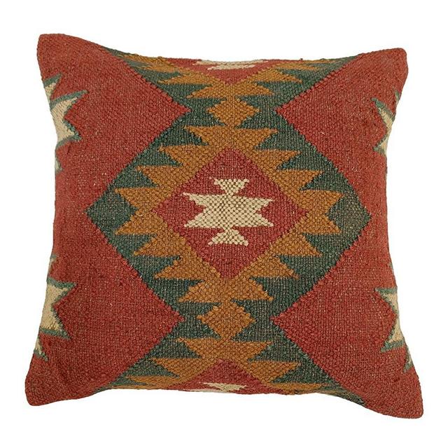 Trade Star Kilim Pillow Cover Vintage Square Cushion Handwoven Pillow Case Ethnic Pillow Cover 18 X 18 Indian Jute Cushions Decorative Pillow Sham Rug Cushion Cover Home Decor Pillows (Pattern 11)