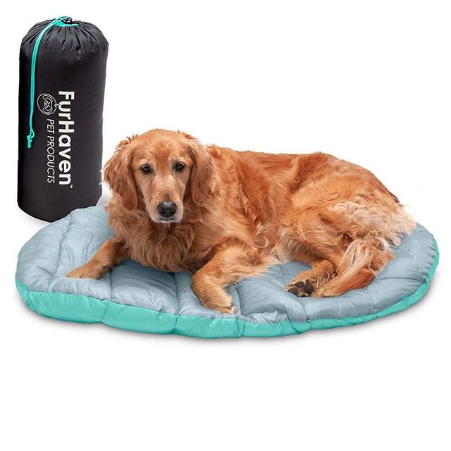 Furhaven Outdoor Pet Beds for Dogs and Cats - Trail Pup Portable Travel Dog Bed with Stuff Sack, Washable - Multiple Colors and Sizes