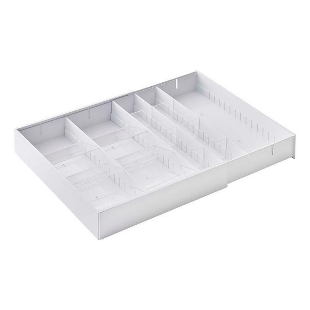 Yamazaki Expandable Cutlery Storage Organizer, White