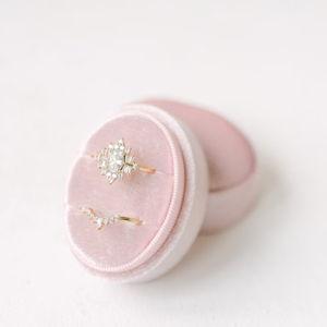 Velvet Ring Box Ballet Pink | Custom Wedding Ring Box, Triple Slot Ring Box, Double Slot, Single Slot, Modern Ring Box, Personalized Box - Gold - Font 4, Ballet - 3 slot