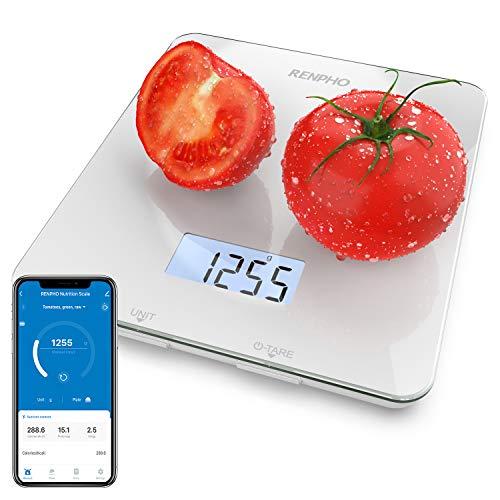 RENPHO Smart Nutrition Food Scale, Digital Kitchen Scale with Nutritional Calculator for Keto, Macro, Calorie and Weight Loss with App, White