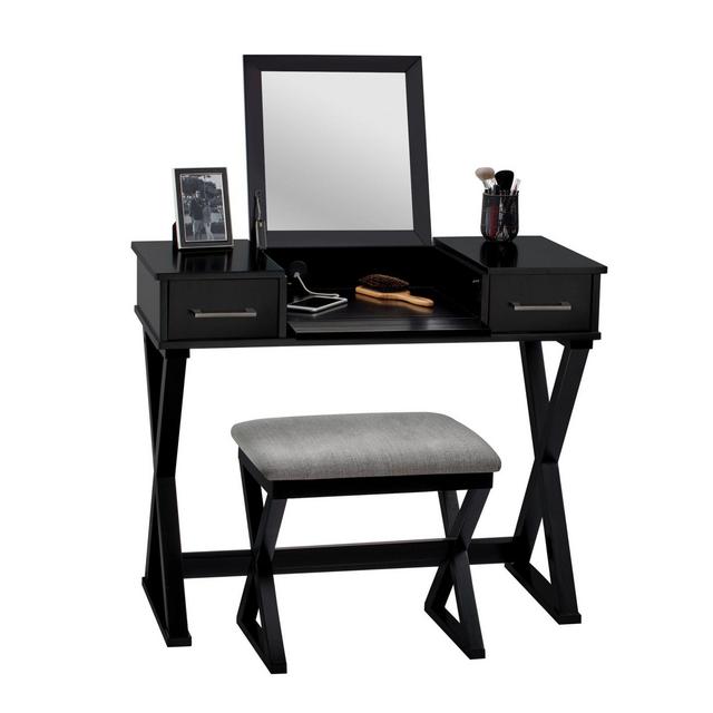 Alexis Bathroom Vanity with Stool in Black