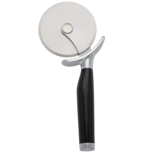 KitchenAid Classic Pizza Wheel with Sharp Blade For Cutting Through Crusts, Pies and More, Built In Finger Guard for Safety and Comfort Grip to Protect Fingers, Dishwasher Safe, 9-Inch, Black
