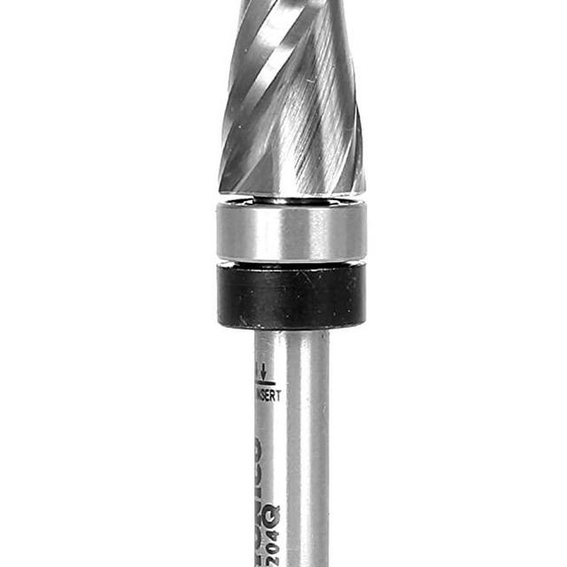 Yonico Flush Trim Router Bits Pattern Bit Ultra-Performance 1-Inch Height X 1/2-Inch Diameter Top/Shank Bearing Upcut 1/4-Inch Shank 31204q