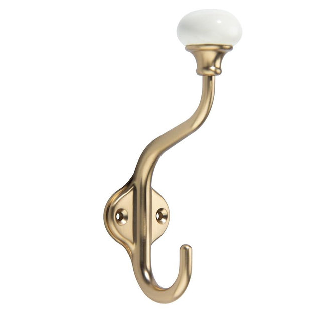 TUNNY Coat Hooks - 5 Pack Champagne Bronze Towel Hooks Robe Hooks Decorative Wall Hooks for Bathroom Bedroom Kitchen Towel Robe Clothes Cabinet Closet Bathroom Hardware