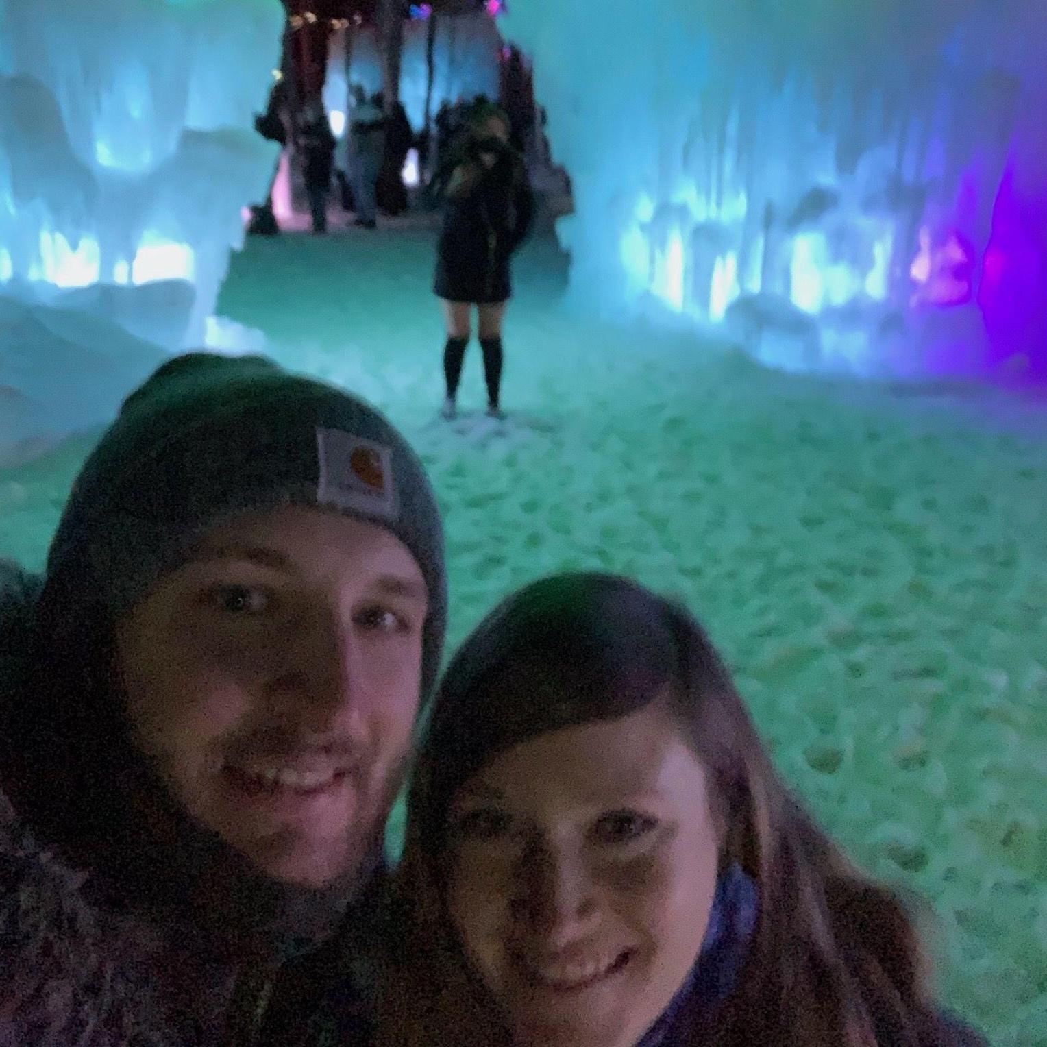 Caitlyn and Anthony saw the Ice Castles in New Hampshire in 2021.