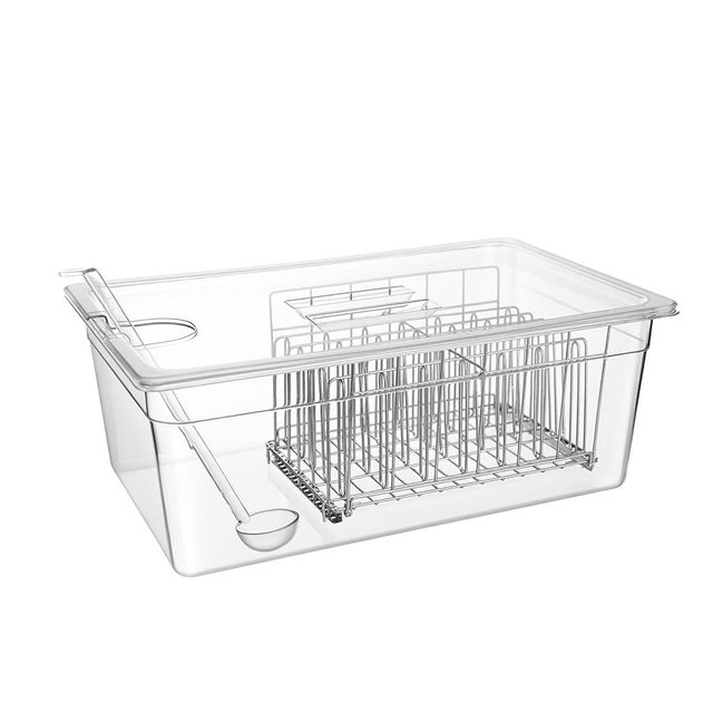 WELKOR Sous Vide Container 26 QT with Lid, Rack & Spoon-Precision Cooking Tub for Anova Nano, Joule, Instant Pot Immersion Circulators - Large Accessories Kit (Elliptical opening)