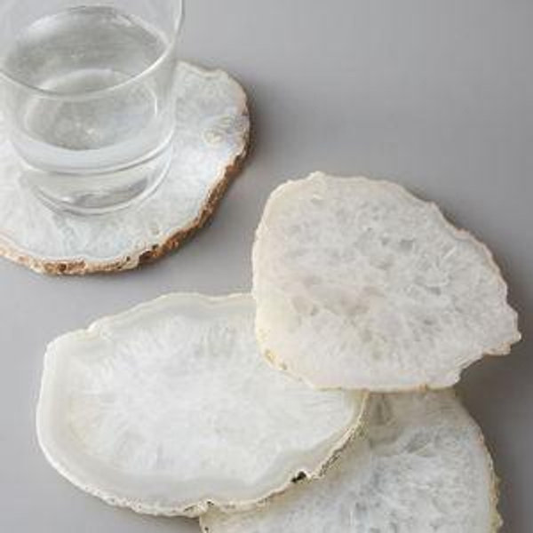 Agate Coasters WHITE SET OF 4